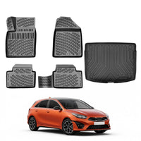 Kia Ceed Floor Mats and Cargo Liner 2022-2026, All Weather TPE Front, Rear & Cargo Set