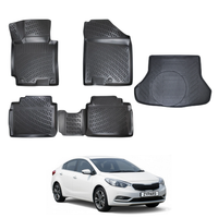 Kia Cerato Floor Mats and Cargo Liner 2018-2022, All Weather TPE Front, Rear & Cargo Set
