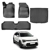 Kia Niro Floor Mats and Cargo Liner 2022-2026, All Weather TPE Front, Rear & Cargo Set