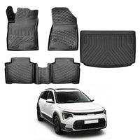 Kia Niro Floor Mats and Cargo Liner 2022-2026, All Weather TPE Front, Rear & Cargo Set