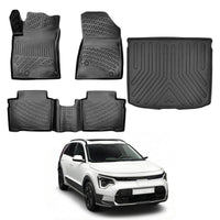 Kia Niro Floor Mats and Cargo Liner 2022-2026, All Weather TPE Front, Rear & Cargo Set