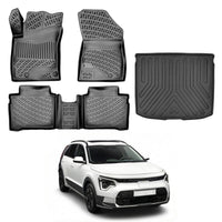 Kia Niro Floor Mats and Cargo Liner 2022-2026, All Weather TPE Front, Rear & Cargo Set