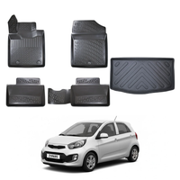 Kia Picanto Floor Mats and Cargo Liner 2011-2017, All Weather TPE Front, Rear & Cargo Set