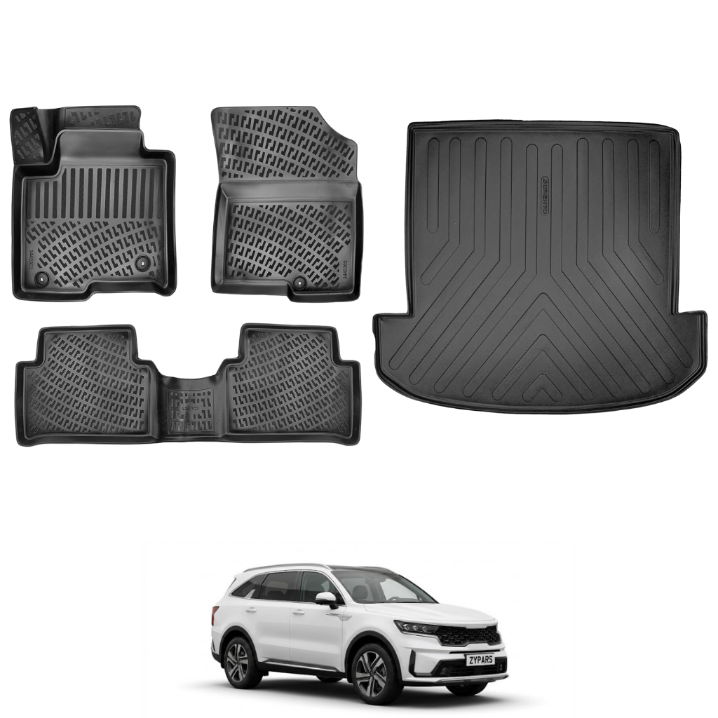 Kia Sorento Floor Mats and Cargo Liner 2021-2026 - Auto Accessory SKU: 4671
