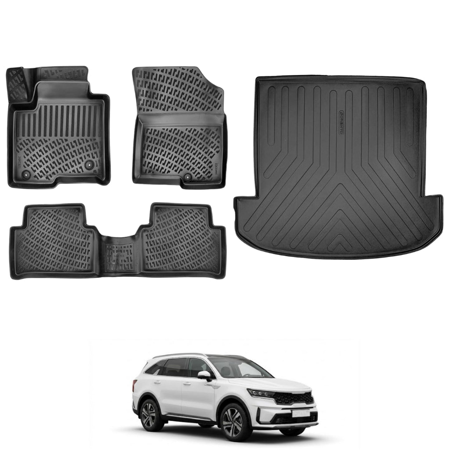 Kia Sorento Floor Mats and Cargo Liner 2021-2026 - Auto Accessory SKU: 4671