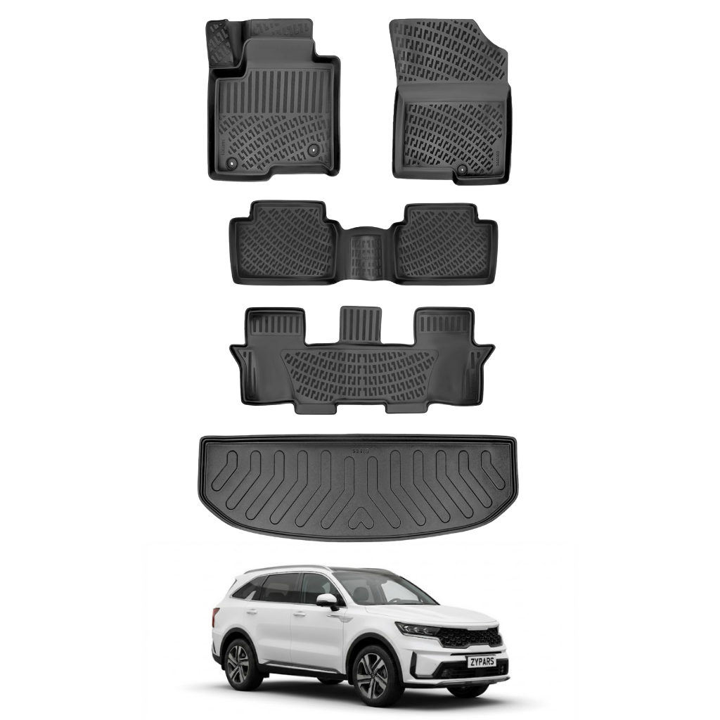 Kia Sorento Floor Mats and Cargo Liner 2021-2026 - Auto Accessory SKU: 4672