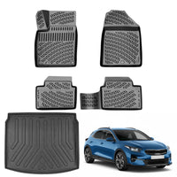 Kia XCeed Floor Mats and Cargo Liner 2019-2026, All Weather TPE Front, Rear & Cargo Set