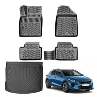 Kia XCeed Floor Mats and Cargo Liner 2019-2026, All Weather TPE Front, Rear & Cargo Set