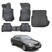 Mercedes E Class W211 Floor Mats and Cargo Liner 2003-2009, All Weather TPE Front, Rear & Cargo Set