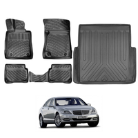 Mercedes S Class W221 Floor Mats and Cargo Liner 2006-2013, All Weather TPE Front, Rear & Cargo Set