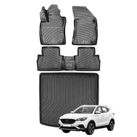 MG ZS Floor Mats and Cargo Liner 2021-2026, All Weather TPE Front, Rear & Cargo Set