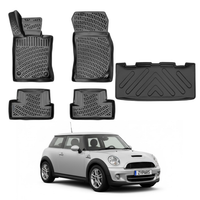 Mini Cooper R56 Floor Mats and Cargo Liner 2006-2013, All Weather TPE Front, Rear & Cargo Set
