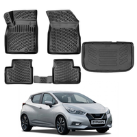 Nissan Micra Floor Mats and Cargo Liner 2016-2018, All Weather TPE Front, Rear & Cargo Set