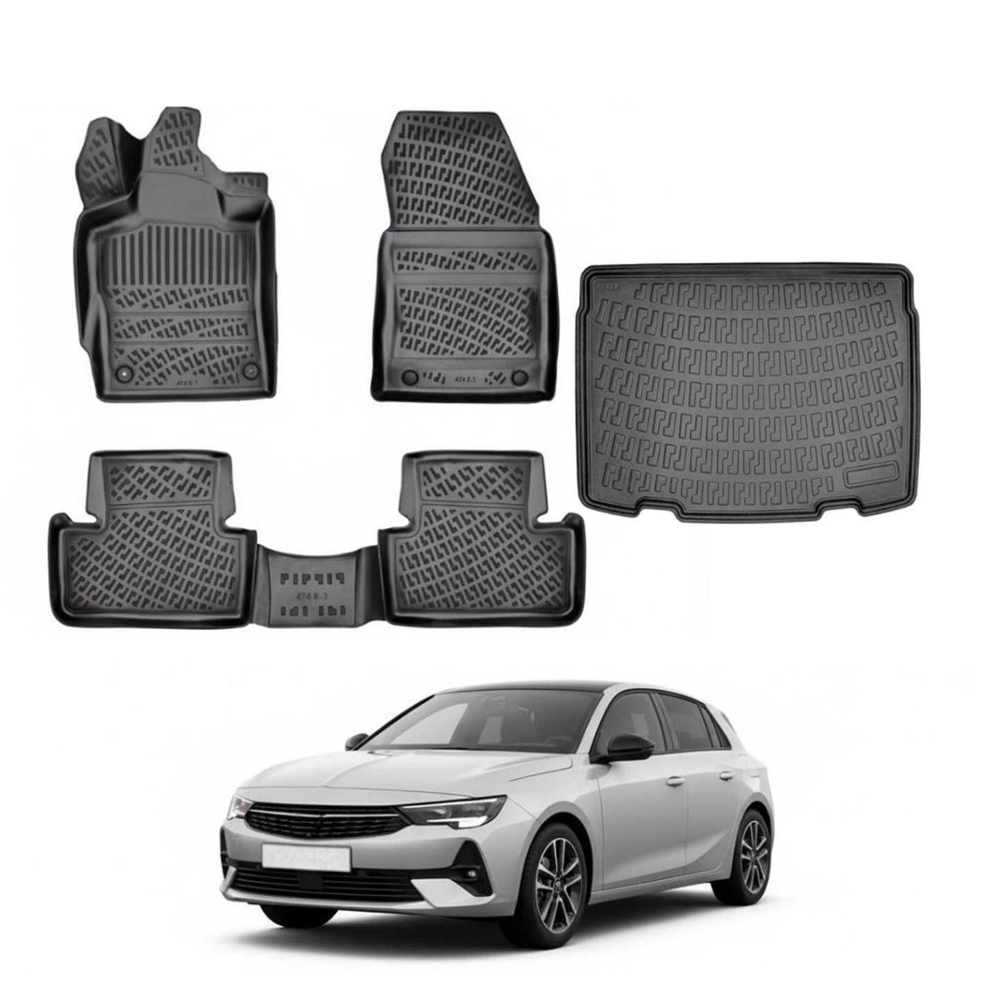 Opel Astra Floor Mats and Cargo Liner 2021-2026 - Auto Accessory SKU: 4818