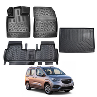Opel Combo E Floor Mats and Cargo Liner 2019-2026, All Weather TPE Front, Rear & Cargo Set