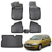 Opel Corsa C Floor Mats and Cargo Liner 2000-2006, All Weather TPE Front, Rear & Cargo Set