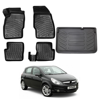Opel Corsa D Floor Mats and Cargo Liner 2006-2014, All Weather TPE Front, Rear & Cargo Set
