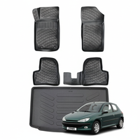 Peugeot 206 Floor Mats and Cargo Liner 1999-2026, All Weather TPE Front, Rear & Cargo Set