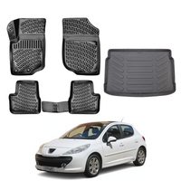 Peugeot 207 Floor Mats and Cargo Liner 2006-2014, All Weather TPE Front, Rear & Cargo Set