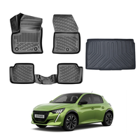 Peugeot 208 Floor Mats and Cargo Liner 2022-2026, All Weather TPE Front, Rear & Cargo Set