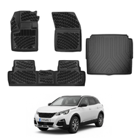 Peugeot 3008 Floor Mats and Cargo Liner 2016-2023, All Weather TPE Front, Rear & Cargo Set