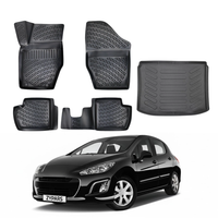 Peugeot 308 Floor Mats and Cargo Liner 2008-2013, All Weather TPE Front, Rear & Cargo Set