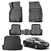 Renault Fluence Floor Mats and Cargo Liner 2009-2026, All Weather TPE Front, Rear & Cargo Set