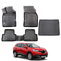 Renault Kadjar Floor Mats and Cargo Liner 2015-2026, All Weather TPE Front, Rear & Cargo Set