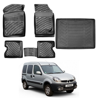 Renault Kangoo Floor Mats and Cargo Liner 1997-2007, All Weather TPE Front, Rear & Cargo Set