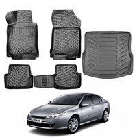 Renault Laguna Floor Mats and Cargo Liner 2007-2016, All Weather TPE Front, Rear & Cargo Set
