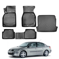 Renault Megane Floor Mats and Cargo Liner 2002-2009, All Weather TPE Front, Rear & Cargo Set