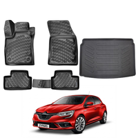 Renault Megane 4 Floor Mats and Cargo Liner 2016-2026, All Weather TPE Front, Rear & Cargo Set