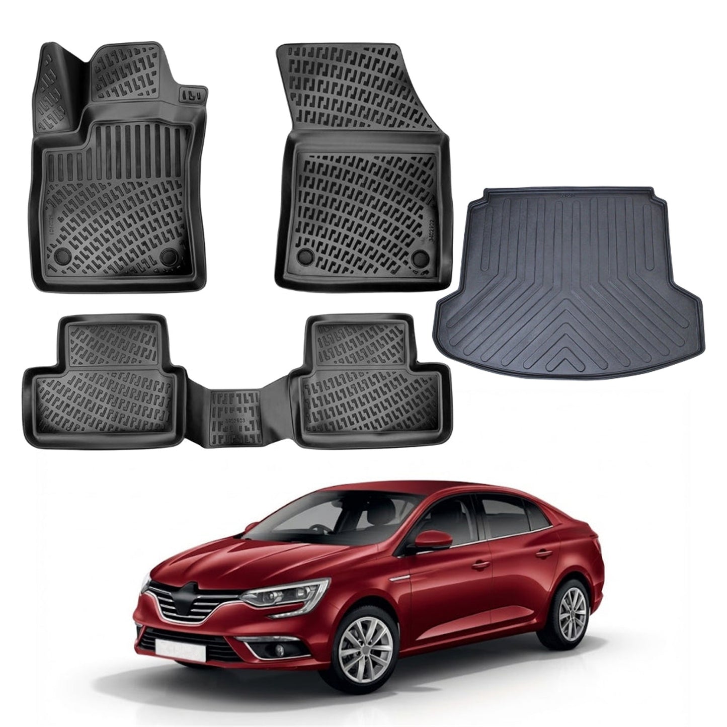 Renault Megane 4 Floor Mats and Cargo Liner 2016-2023 - Auto Accessory SKU: 4940