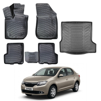 Renault Symbol Floor Mats and Cargo Liner 2013-2021, All Weather TPE Front, Rear & Cargo Set