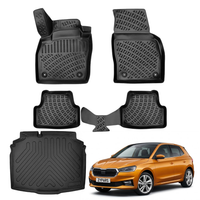 Skoda Fabia Floor Mats and Cargo Liner 2022-2026, All Weather TPE Front, Rear & Cargo Set