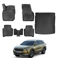Skoda Kodiaq Floor Mats and Cargo Liner 2024-2026, All Weather TPE Front, Rear & Cargo Set
