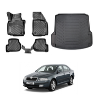 Skoda Octavia A5 Floor Mats and Cargo Liner 2004-2013, All Weather TPE Front, Rear & Cargo Set