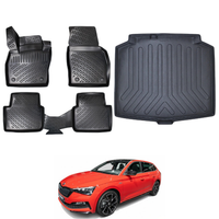 Skoda Scala Floor Mats and Cargo Liner 2019-2026, All Weather TPE Front, Rear & Cargo Set