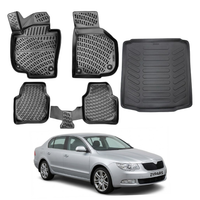 Skoda Superb Floor Mats and Cargo Liner 2008-2015, All Weather TPE Front, Rear & Cargo Set