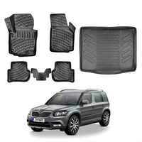 Skoda Yeti Floor Mats and Cargo Liner 2009-2018, All Weather TPE Front, Rear & Cargo Set
