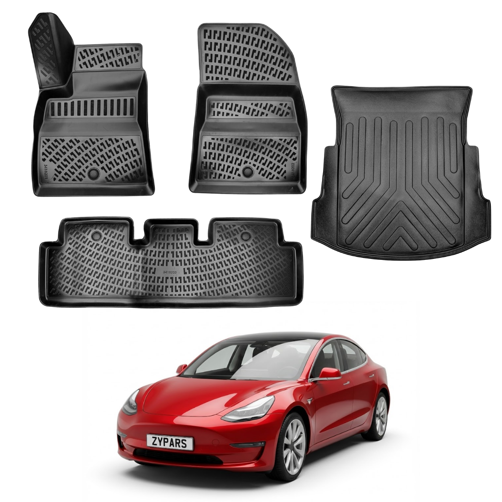 Tesla Model 3 Floor Mats and Cargo Liner 2017-2026