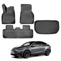 Tesla Model Y Floor Mats and Cargo Liner 2019-2026, All Weather TPE Front, Rear & Cargo Set
