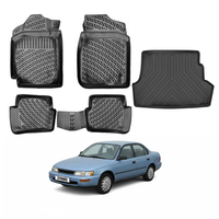 Toyota Corolla Floor Mats and Cargo Liner 1991-1998, All Weather TPE Front, Rear & Cargo Set