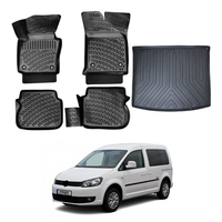 Volkswagen Caddy Floor Mats and Cargo Liner 2010-2015, All Weather TPE Front, Rear & Cargo Set