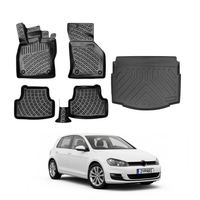 Volkswagen Golf Floor Mats and Cargo Liner 2012-2019, All Weather TPE Front, Rear & Cargo Set
