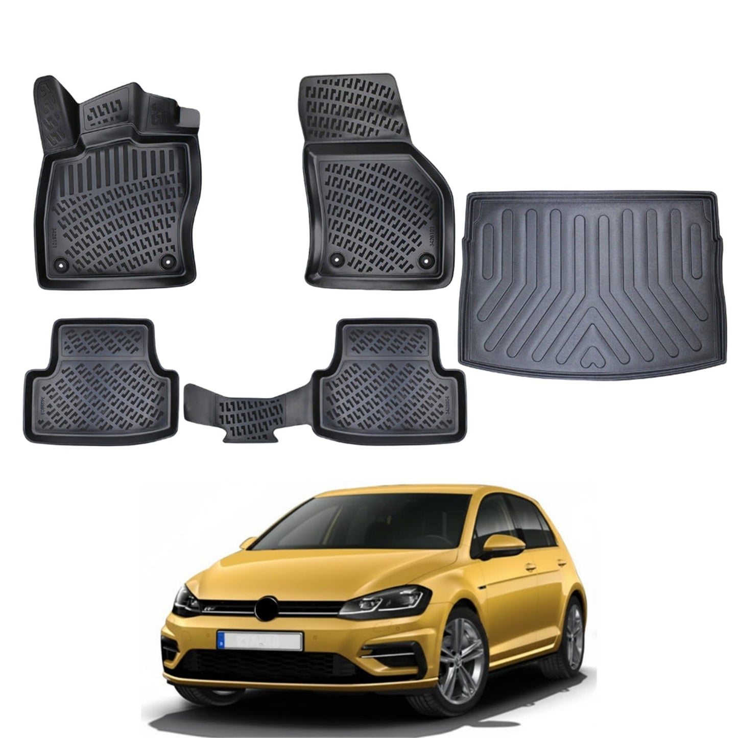 Volkswagen Golf Floor Mats and Cargo Liner 2019-2026 - Auto Accessory SKU: 5083