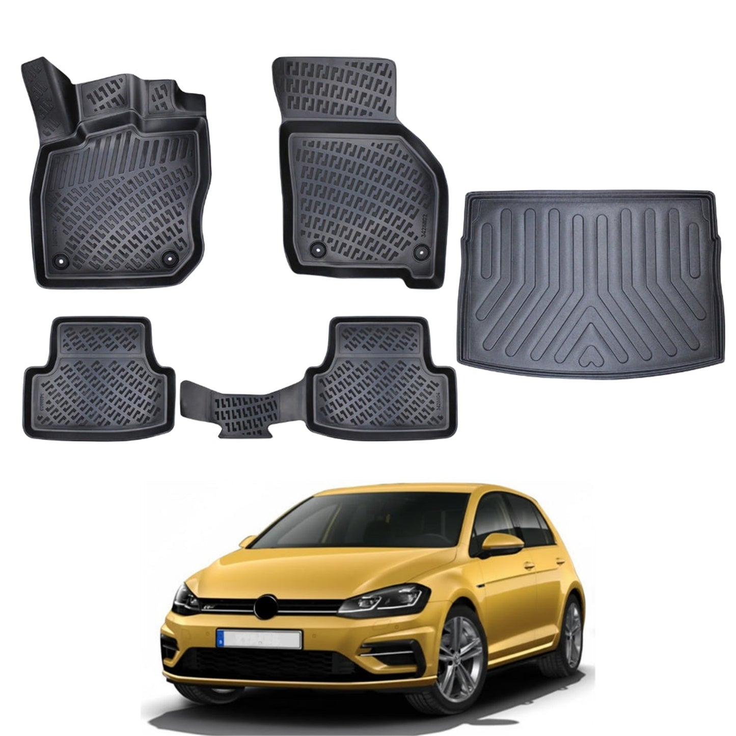 Volkswagen Golf Floor Mats and Cargo Liner 2019-2026 - Auto Accessory SKU: 5085