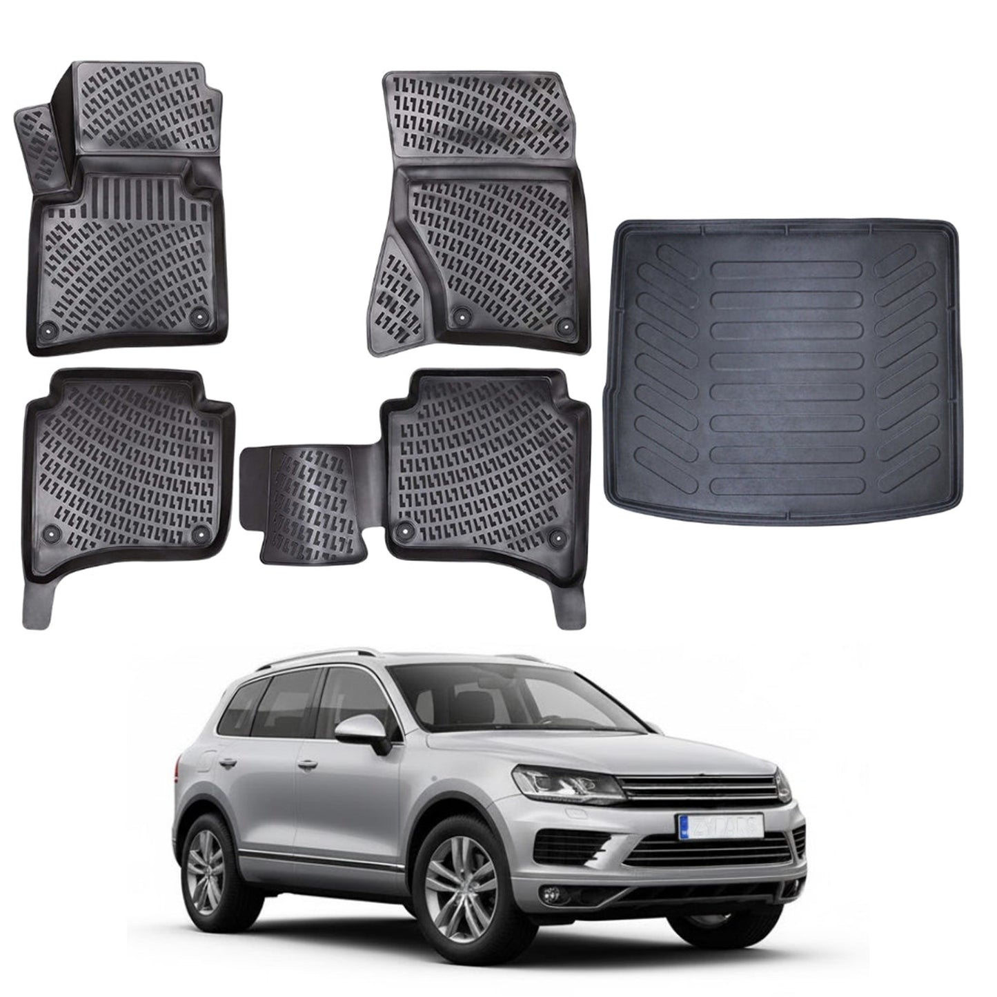 Volkwagen Touareg Custom Fit TPE Floor Mats and Cargo Liner 2010-2018