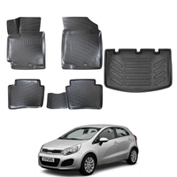 Kia Rio Floor Mats and Cargo Liner 2011-2017, All Weather TPE Front, Rear & Cargo Set