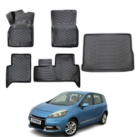 Renault Scenic and Floor Mats and Cargo Liner 2009-2016, All Weather TPE Front, Rear & Cargo Set